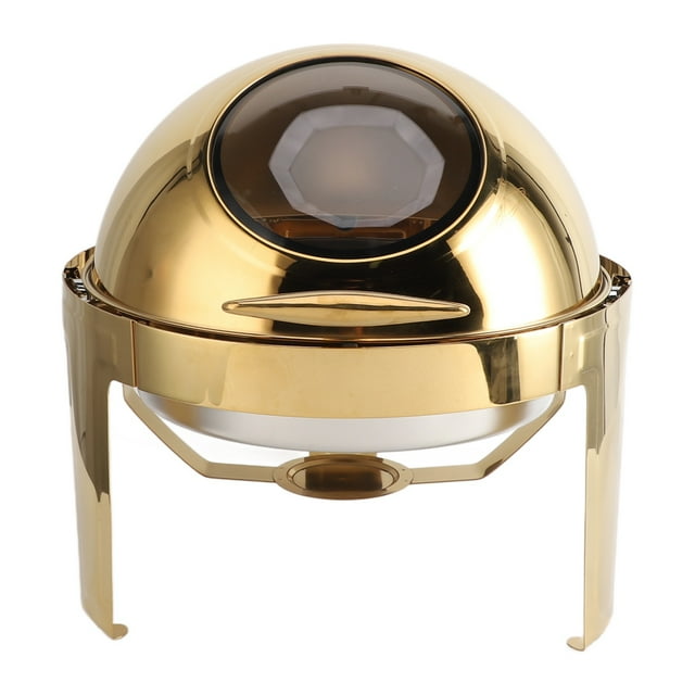 Ensemble de Buffet en Acier Inoxydable, Ensemble de Réchaud de Traiteur Rond de 6L avec Plateaux Alimentaires, Couvercle et Porte-Alcool, Réchauds et Réchauds de Buffet Améliorés pour Cuisine, Fête, Banquet