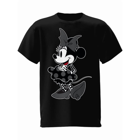 Minnie Skeleton Disneys Youth Girls Tee Shirt