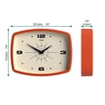 thumbnail image 4 of Reloj de pared JONES CLOCKS® Movie Retro 25,5 x 19,5 cm, color naranja, 4 of 7