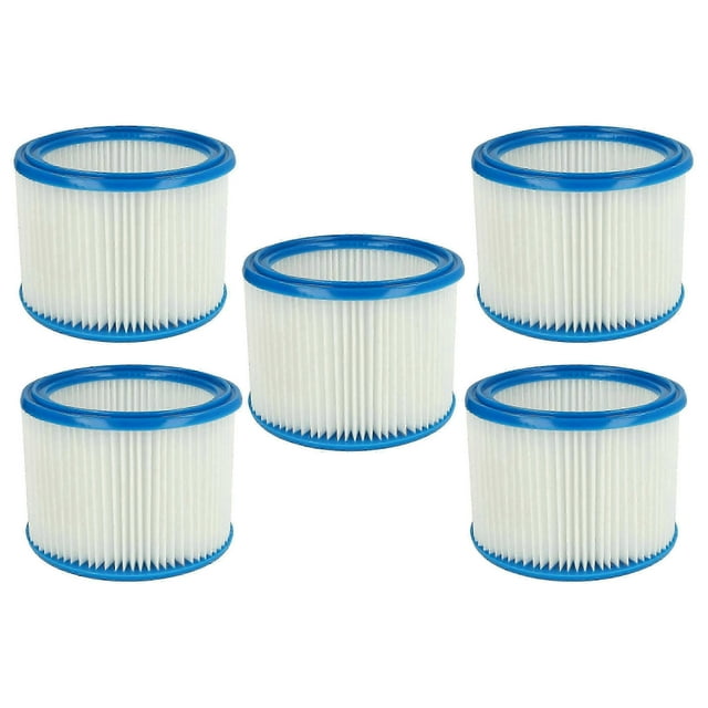 5-Piece Vacuum Filter Compatible with Makita VC3011L VC2512L VC3012M VC3511L VC2511 VC3012L Dust Extractor - Blue and White Cartridge Filter