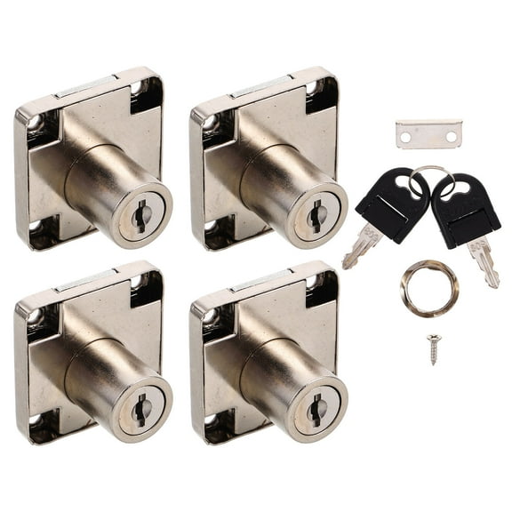 HOMEMAXS 4 Sets Furniture Drawer Locks Zinc Alloy Office Cabinet Locks Replacement Home Desk Drawer Latch For Wardrobe Dresser Mailbox