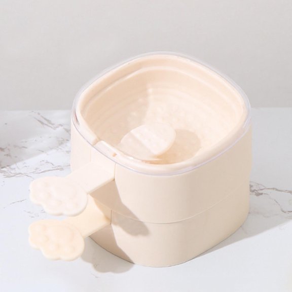 Easdesey New 2 Layer Silicone Mold Creative Multi-Layer Ice Cream Mold Storage Container for Homemade Food Ice Cream Reusable DIY Pop Molds Beige