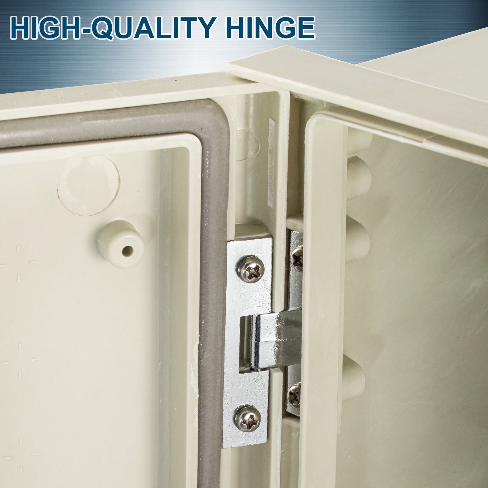 VEVOR Fiberglass Enclosure 11.8 x 9.8 x 5.5" Electrical Enclosure Box NEMA 3X Electronic Equipment Enclosure Box IP65 Weatherproof Wall-Mounted Electrical Enclosure With Hinges & Quarter-Turn Latches