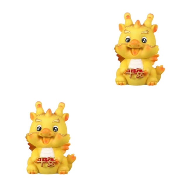 Yuarrent La decoración del dragón amarillo infunde poder y la decoración del dragón misterioso en el hogar agrega encanto al hogar Dragón Amarillo Pequeño dragón seguro 2Conjunto