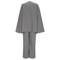 thumbnail image 5 of YUGYXL Women 2 Piece Tracksuits Outfits Loungewear Sets Solid Linen Loose Cardigan Suits and Elastic Waist Pants Casual Suit Gray XL, 5 of 6