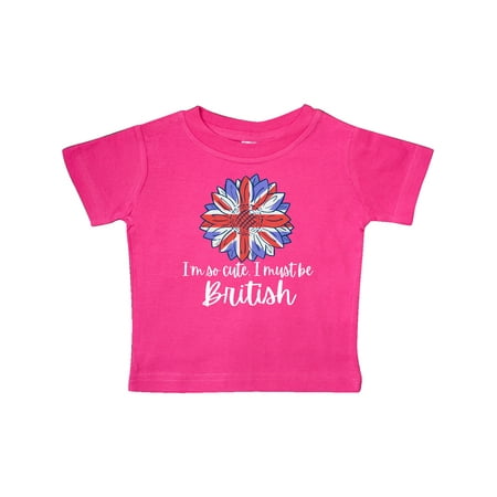 

Inktastic I m So Cute I Must be British Sunflower UK Flag Gift Baby Boy or Baby Girl T-Shirt