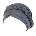 thumbnail image 2 of Riforla Head Cover Ethnic Wrap Hair Cap Hat Braid Pre Tied Headwear Baseball Caps Baseball Caps Grey_001, 2 of 3