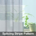 Shininglove Sheer Kitchen Window Curtains 30 inch, Stripe Small