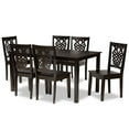 thumbnail image 2 of Baxton Studio Luisa Modern and Contemporary Transitional Dark Brown Finished Wood 7-Piece Dining Set, 2 of 9