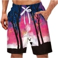 thumbnail image 3 of XINPING Men's Swim Trunks 9 Inch Retro Athletic Tropical Print Quick Dry Pool Swimming Trunks with Pockets Stretch Fabric Fishing Shorts for Men, 3 of 6