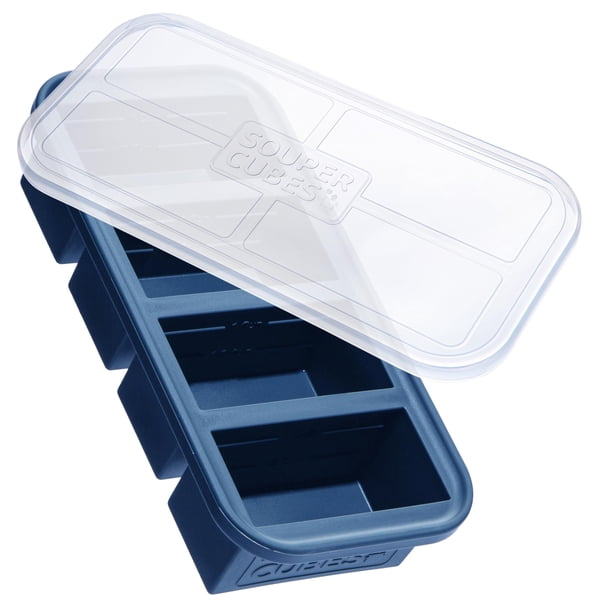 Molde para congelador Souper Cubes, 250 ml, silicona, 1 taza con tapa, azul