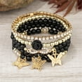 thumbnail image 4 of CFIOZYOS 4Pcs Set Bohemian Butterfly Crystal Stone Stretch Pendant Bracelets for Women Gold Beaded Stackable Stretch Bracelet Colorful Charm Jewelry Boho Summer Beach, 4 of 8