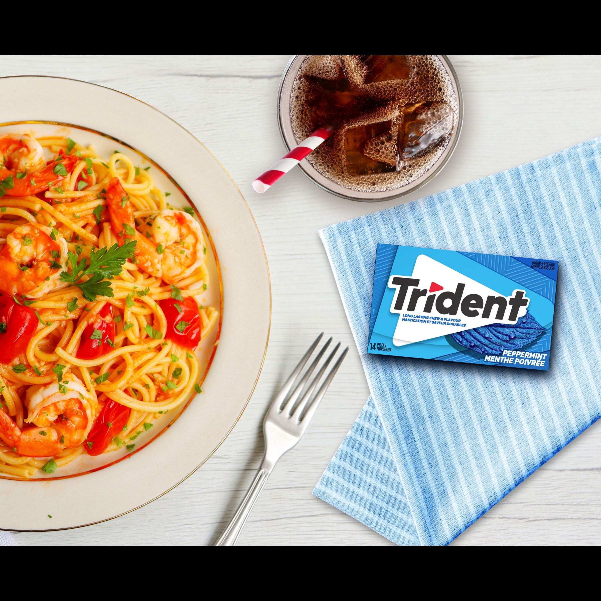 Trident, Peppermint Sugar-free Gum Multipack - Pack of 3 (42 Pieces)