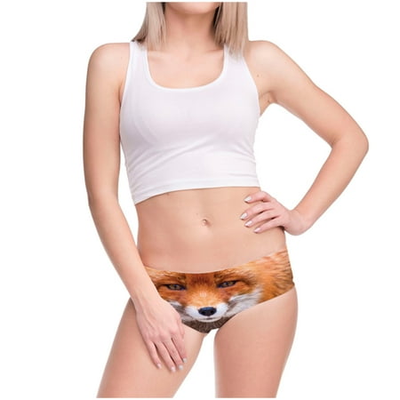

Zpanxa Womens Underwear Ladies Fashion Cute Funny Animal Ear Pattern Breathable Panties Low Waist Sexy Briefs E One Size