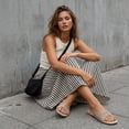 thumbnail image 4 of Cushionaire Lanky Strappy Sandals for Women, Trendy Multi-Strap Square Toe Flat Slide Womens Sandals with Cushioned Footbed, 4 of 19