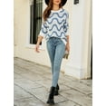 thumbnail image 4 of Liacowi Women Juniors Knitted Sweater Long Sleeve Contrast Color Pullover Retro Jumpers Tops Fall Loose Knitwear for Teen, 4 of 8