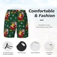 thumbnail image 3 of Daiia Vintage Santa Skiing Green Plaid Mens Swim Trunks Swim Shorts Quick Dry Swim Shorts with Mesh Lining Pockets-3X-Large, 3 of 9