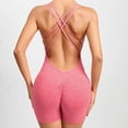 thumbnail image 6 of Summer Savings!LEBONYARD Shorts for Women Trendy,Women's Sexy Backless Fashion Tight Fitting Casual Hollow Fitness Yoga Jumpsuit Shorts Jumpsuit Shorts, 6 of 7