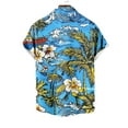 thumbnail image 5 of VBTAPA Mens Hawaiian Floral Shirt Short Sleeve Palm Tree Printed Button Down Shirts Summer Beach Vacation Tops Sky Blue XXXXL, 5 of 6