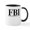 White/Black Inside, variant on CafePress - FBI Mug - 11 oz Ceramic Mug - Novelty Coffee Tea Cup
