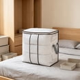 thumbnail image 4 of Dreisshy 54 Qt Blanket Storage Bins with Lids Breathable, Moving Bags with Carrying Handles for Sheets Blankets Bedding Pillows, Clothes, B, 4 of 6