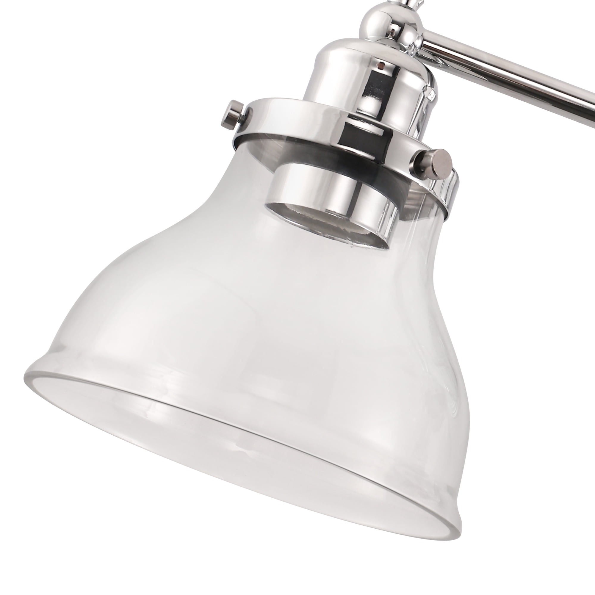 YANSUN 24.3 in 3-Light Vintage Chrome Vanity Light with Clear Glass Shades for Bathroom Vanity Table(Bulbs Not Included)