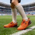 thumbnail image 7 of Men's New Football Shoes, Leather Surface, Waterproof, Anti- and Durable, Casual Sports Shoes, and Comfortable Walking Sneakers for Work, Training, and Outdoor Sports(Orange/38), 7 of 7