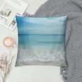 thumbnail image 2 of Autua Beach Blue Sky Ocean Waves Graphic Decorative Cushion Throw Pillow Cover Short Plush 1PC 20x20in, 2 of 5