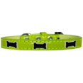 thumbnail image 1 of Collier pour Chien Widget Os Noir Vert Lime Taille 16, 1 of 1