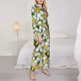thumbnail image 4 of Kll Bees And Flower Print Women'S Long Sleeve Pajamas With Pants Sleepwear Loungewear 2 Set-X-Large, 4 of 9