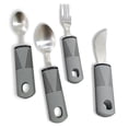 thumbnail image 3 of Juego de herramientas de ayuda alimentaria para rehabilitación con cuchillo, tenedor y cuchara, vajilla adaptable, antivibración, mango de goma de acero inoxidable para personas mayores, 3 of 5