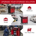 thumbnail image 3 of 2-Drawer Rolling Tool Chest with Lock, Large Mobile Tool Cart & Cabinet for Garage Workshop Storage, Heavy-Duty Red, 3 of 7