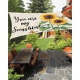 thumbnail image 2 of Yellow Sunflower Sun Shade Sail 8'x10' Rectangle Outdoor Shade Canopy, Vintage Butterfly Sunshine Farmhouse Porch Shades Outdoor Sun Blocking Screen, Sunshade Cloth Covers for Patio/Deck/Garden, 2 of 5