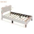 Modern Upholstered Platform Twin Bed Frame, Heavy Duty Twin Bed Frame