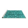 thumbnail image 2 of Ahgly Company Machine Washable Indoor Rectangle Oriental Turquoise Blue Industrial Area Rugs, 2' x 5', 2 of 4