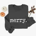 thumbnail image 2 of Enjoytime Ladies Sweatshirts Christmas Letter Printed Long Sleeve Crewneck Sweatshirt Fall Winter Casual Pullover Tops Gray XS, 2 of 6