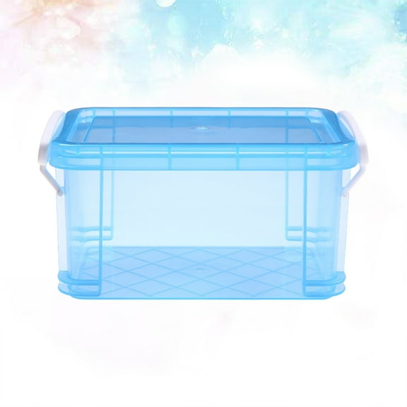 MERRYHAPY 1Pack Rectangular Blue Plastic Storage Box for Household Items Small Box With Lid