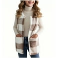thumbnail image 6 of CYRBOKO Girls Fleece Vests, Sleeveless Palid Open Front Thermal Fall Cardigans Khaki Size 11-12 T, 6 of 8