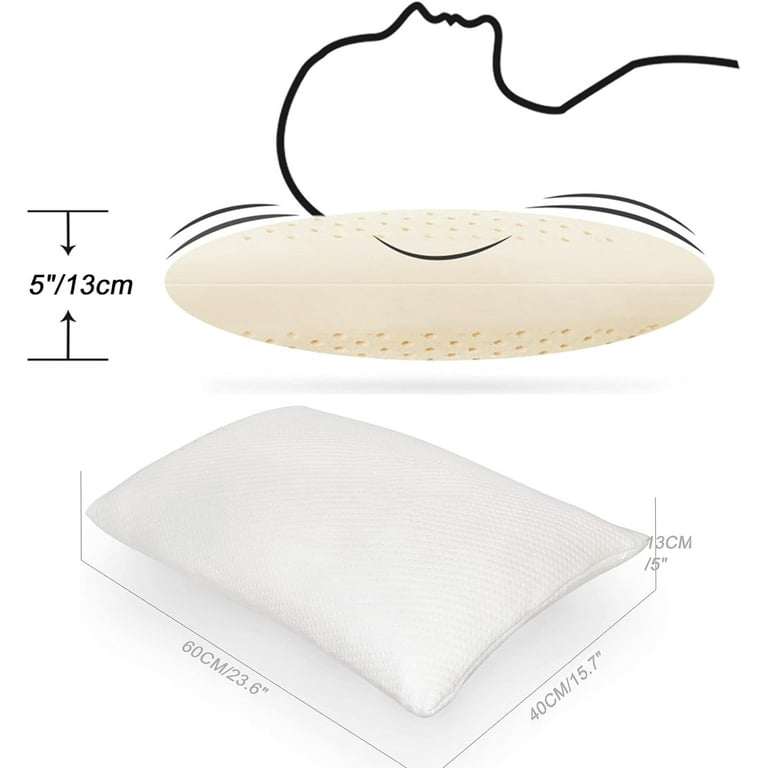 TalatexHome TALATEX 100 Natural Premium Latex Pillow Dunlop Pillow Helps Relieve Pressure Neck and Shoulder Pain No Toxic Memory Foam Chemicals