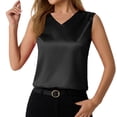 thumbnail image 3 of RMGVDSD Women's Silk Satin Tank Tops V Neck Dressy Casual Sleeveless Camisole Blouses Summer Business Work Shirts Solid Color Fashion Top Temperament Shirts, 3 of 9