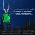 thumbnail image 2 of Gem Stone King 14K White Gold Green Nano Emerald Pendant Necklace for Women | 2.00 Cttw | Gemstone May Birthstone | Oval 10X8MM | With 18 inch Chain, 2 of 6