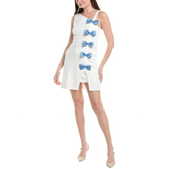 Adrianna Papell womens Asymmetrical Bow Sheath Dress, 8, White