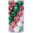 thumbnail image 1 of Paquete de 30 adornos de bolas de Navidad, bombillas de vacaciones inastillables, adornos colgantes para bodas, decoraciones para árboles de Navidad (rojo y verde) Ormromra HMFJ183-4, 1 of 8