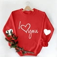 thumbnail image 6 of Avrnliq Womens Red I Love You Valentine's Day Sweatshirt Oversized Casual Crewneck Long Sleeve Gift for Her Girlfriend Wife,Size M, 6 of 9