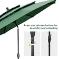 thumbnail image 7 of Autlaycil 10ft Green Patio Umbrella and Base with Push Button Tilt and Crank, 8 Sturdy Ribs UV Protection Waterproof for Garden, Table, Pool, 7 of 7