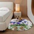 thumbnail image 3 of Spring Easter Round Rug 5ft Washable Circle Kitchen Rugs Non Slip Purple Floral Summer Botanical Vintage Large Area Rug Indoor Floor Carpet for Bedroom Living Room Home Office Dining Room Nursery, 3 of 8