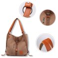 thumbnail image 3 of Canvas Tote Bag with Pockets Shoulder Bag Casual Top Handle Handbag Large Crossbody Bags for Women - brown, 3 of 5