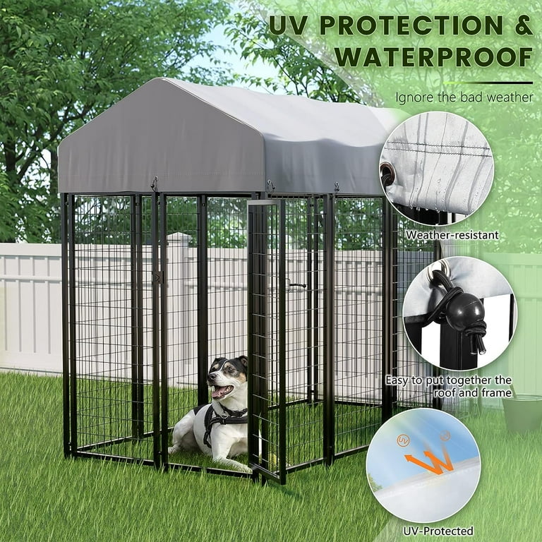 Steel Dog Pen Panels Modular Kennel Enclosure Run Fence Weatherproof All  Sizes