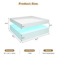 thumbnail image 2 of Hironpal LED Coffee Table, 2-Tier Square Coffee Table High Gloss Minimalist Design with Plug-in 16-Color LED Light for Home Office Reception Room, White, 2 of 8