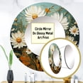 thumbnail image 4 of Designart "White And Teal Daisy Charm II" Daisies Rund Mirror For Wall Decor - Large White Round Printed Mirror - Traditional Round Mirror 23" x 23" Inch, 4 of 6